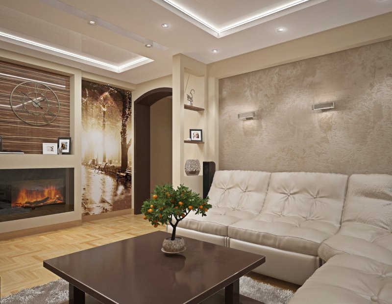 Interior design soggiorno in stile moderno