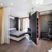 Swivel partition in the zoning of the bedroom