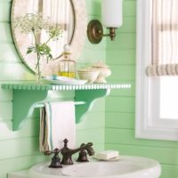 Mint color in the bathroom