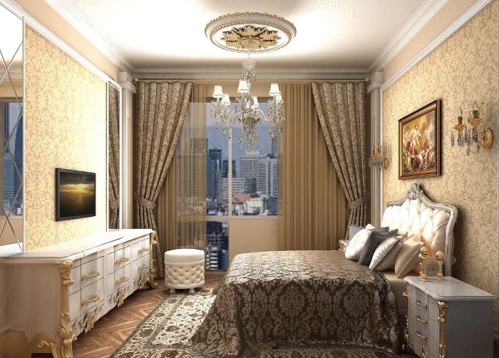 Una ricca camera da letto in stile classico fai-da-te