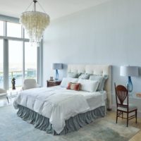 Camera da letto blu rustica