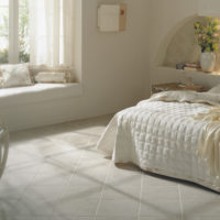 Ceramic floor in the bedroom