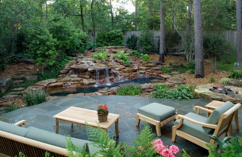 DIY pond with a waterfall on a personal plot