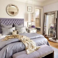 Lavender hue in the design of a classic bedroom