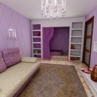 Intérieur du salon en violet pâle