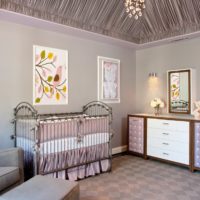 Lavender color in the room for the newborn