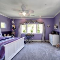 Lavender Wall Country House Bedroom