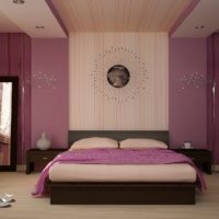 Lilac walls in the bedroom of a young family