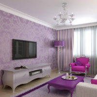 Living room design in lavender