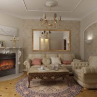 Classic style living room with stucco decoration
