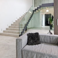 Durable glass railings for stairs