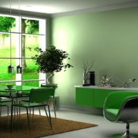 The predominance of green in the living room