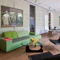 Shades of green in a modern interior