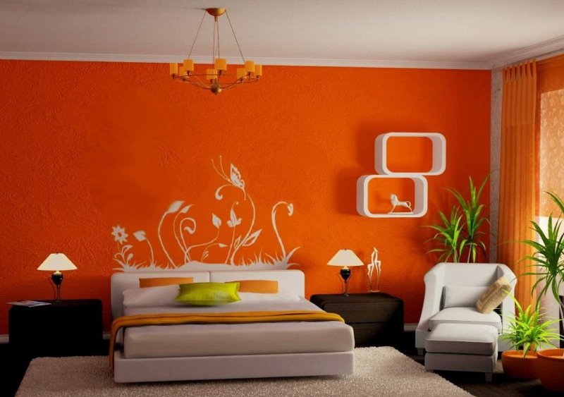 DIY painted walls in a bedroom