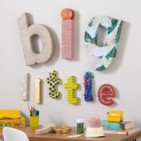 Children's letters on the wall of the room
