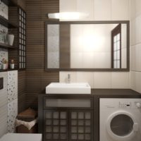 White and brown colors in the bathroom interior