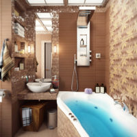Teintes marron dans la conception de la salle de bain