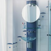 Glass sink in a bathroom design