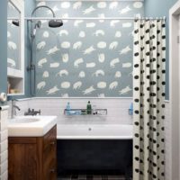 Provence style bathroom curtain