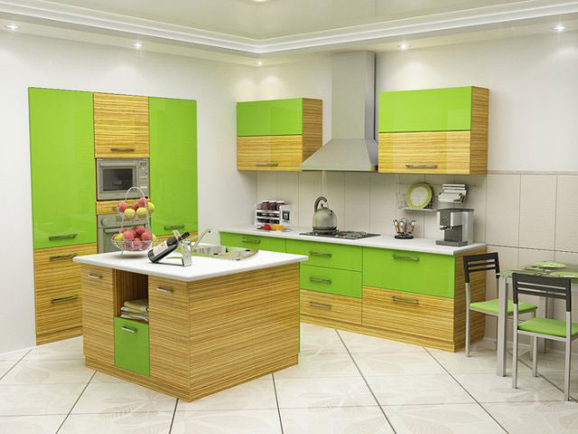 Olive color in the design of a modern kitchen