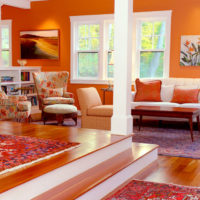 Dressing the living room in orange