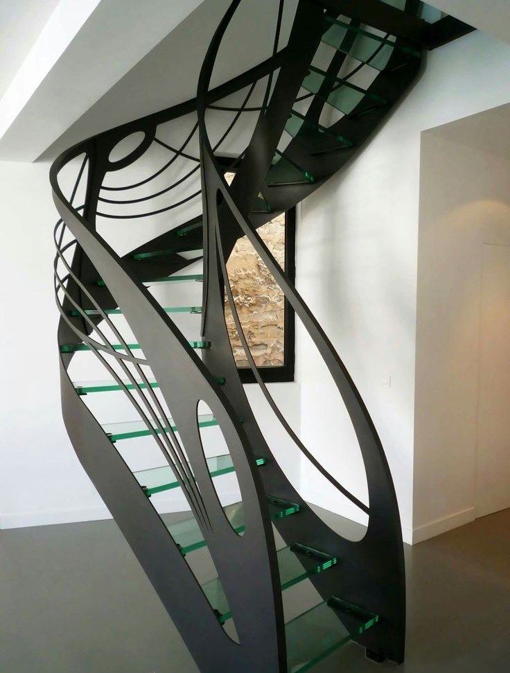 Staircase of an original design in a modern house