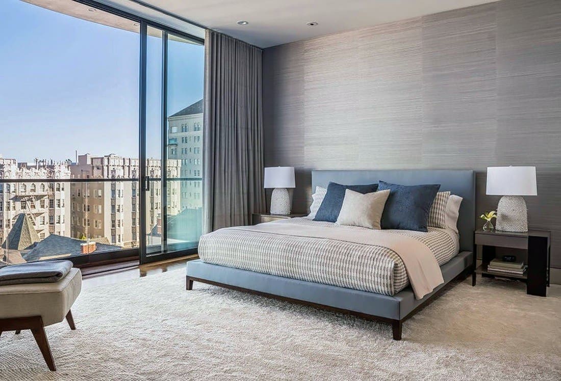 Design della camera da letto dai colori rilassanti per uno stile minimalista