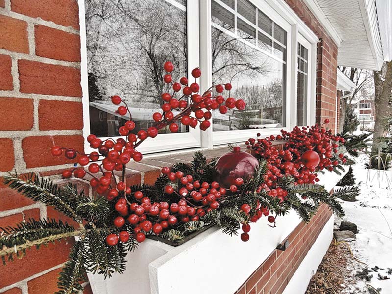 Décoration de fenêtre d'une maison privée pour les vacances de Noël