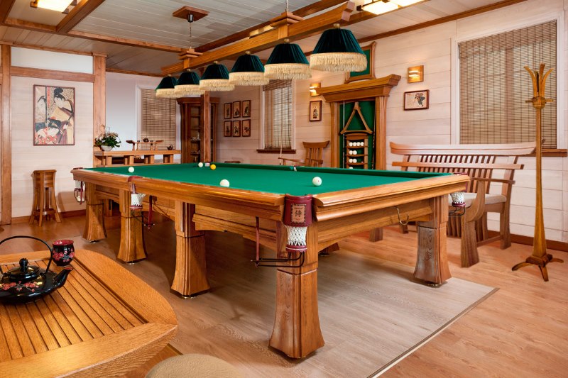Pool table in the relaxation room