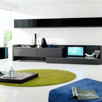Dark minimalist living room furniture