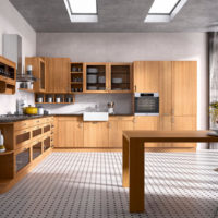 Modern kitchen in brown