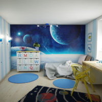 Camera per bambini in tonalità blu