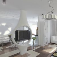 Progetto di design futuristico di un soggiorno di una casa privata