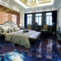 Space-themed glossy floor