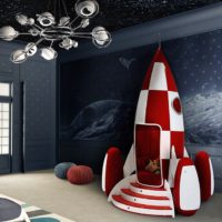 Children's rocket in the playroom