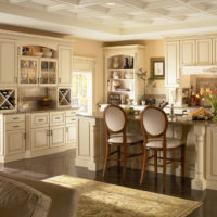Klasikinio stiliaus virtuvė-svetainė