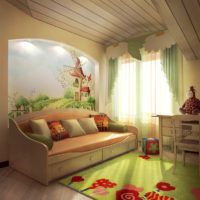 Wall mural over the sofa in the living room