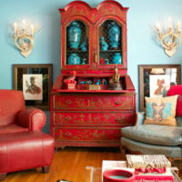 Antique chest of drawers in the living room of a private house