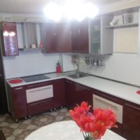 Kitchen set with raspberry doors