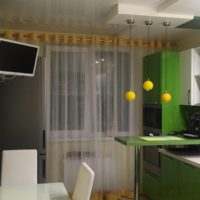 Green color in the design of the kitchen