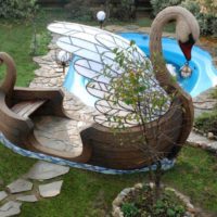 Garden swan bench