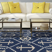 Anchors on a rug in the living room of a private house