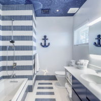 Nautical-style bathroom mosaic