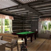 Design project of a bath room with billiards