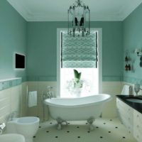 Mint colors bathroom interior