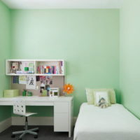 Children's room in mint colors