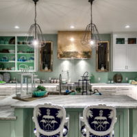 Beautiful kitchen in mint color
