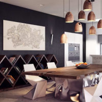 Dining area in the kitchen in contemporary style