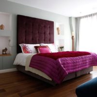 Wood laminate in contemporary style bedroom
