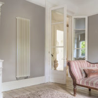 Heating radiator in the interior of the living room